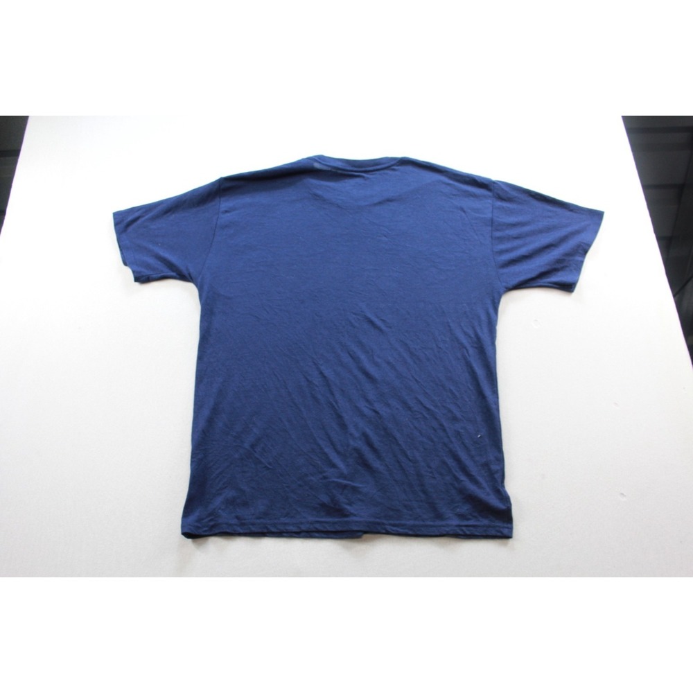 Champion T-Shirt Men Size M Blue Excellent Athletic Script Logo Short Sleeve - Picture 2 of 11